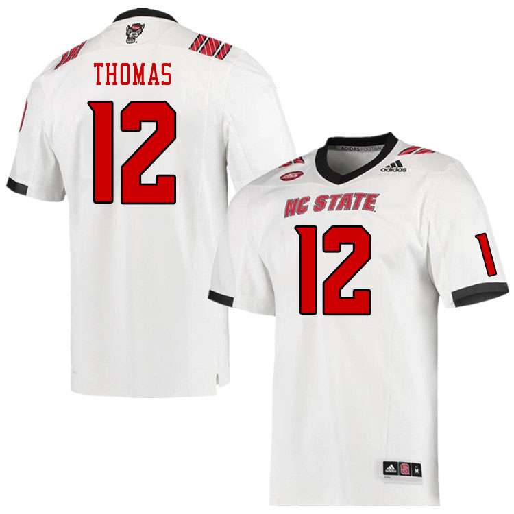 Men #12 Lex Thomas North Carolina State Wolfpacks College Football Jerseys Stitched-White